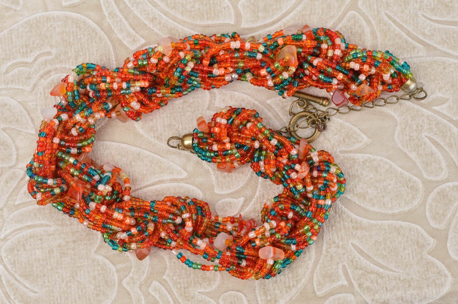 Handmade bunte Damen Halskette greller Halsschmuck für Damen Schmuck Collier foto 1