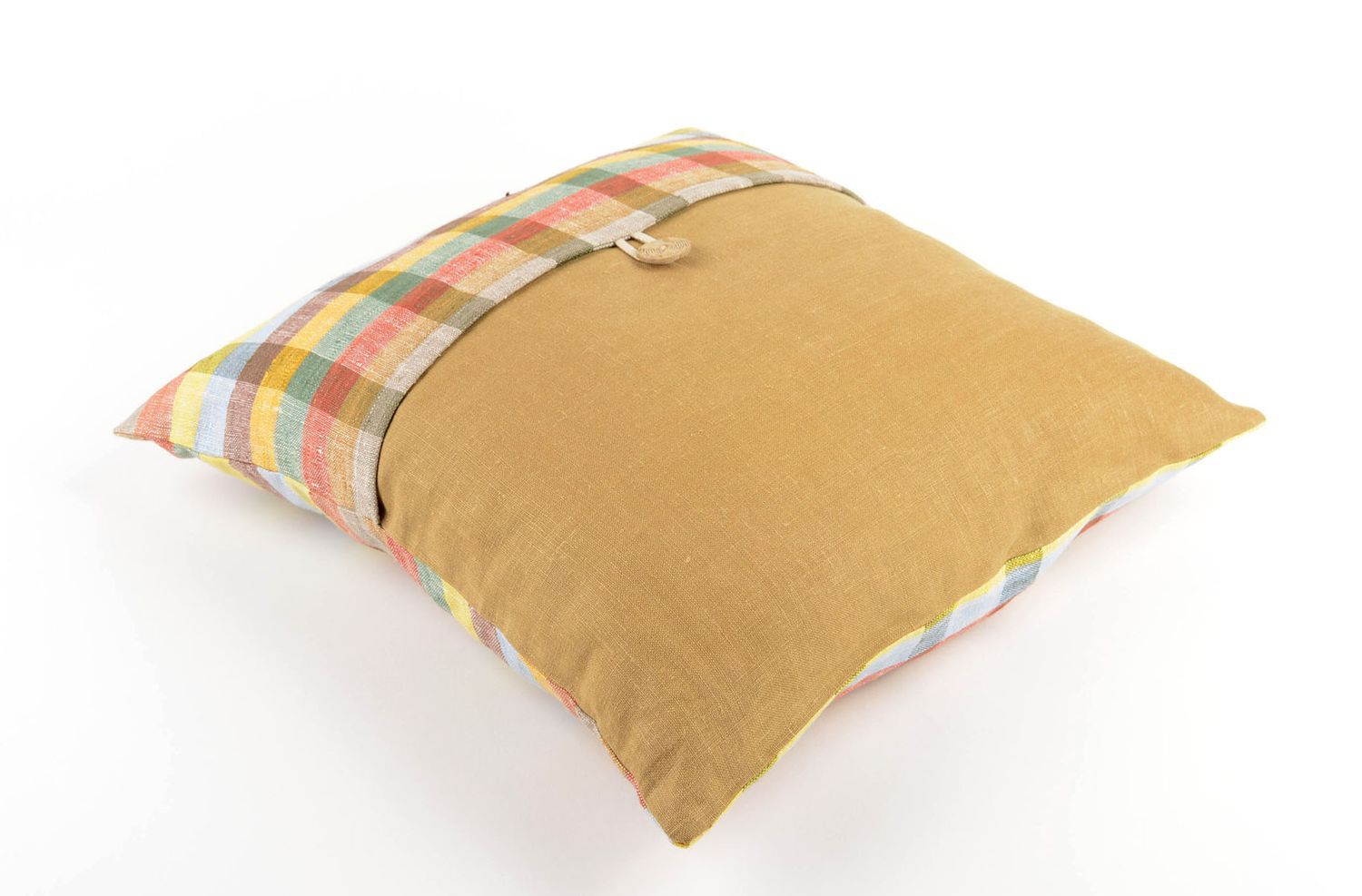 Подушка ручной работы подушка на диван красивая декор для дома в клеточку фото 5