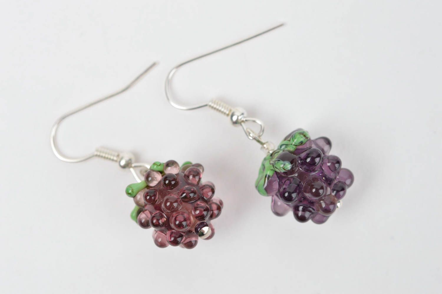 Unusual handmade glass bead earrings lampwork earrings accessories for girls photo 2