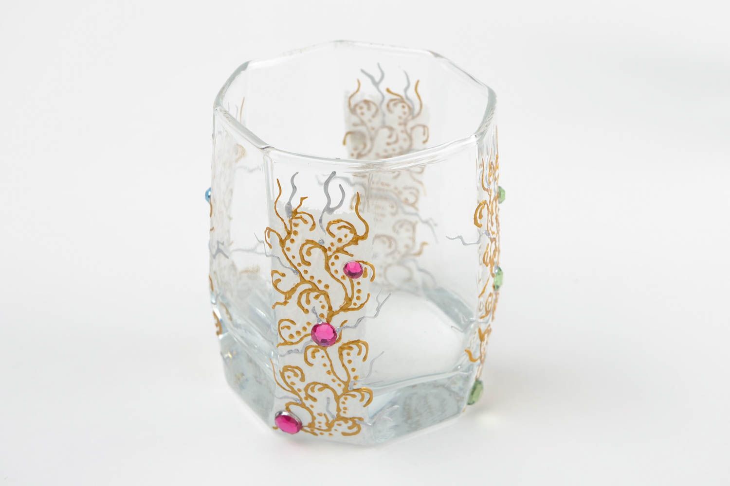 Handgemachtes Glas originelles Geschirr Glas mit Muster Bemaltes Glas   foto 3