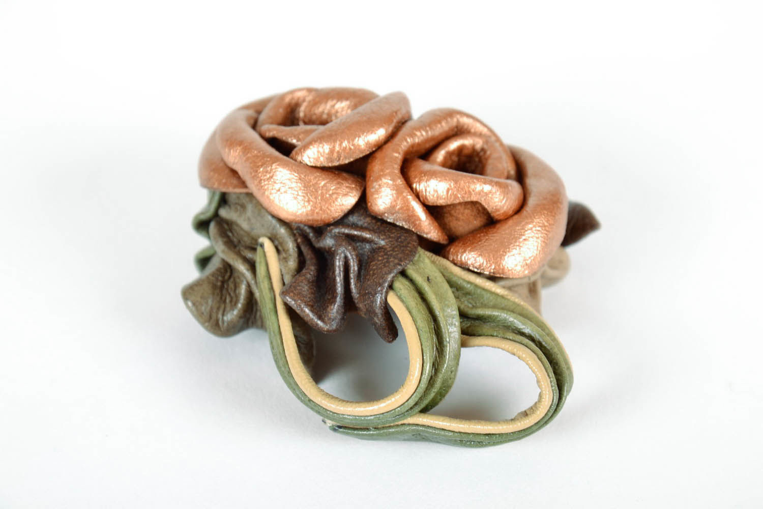 Leather Brooch Flower photo 3