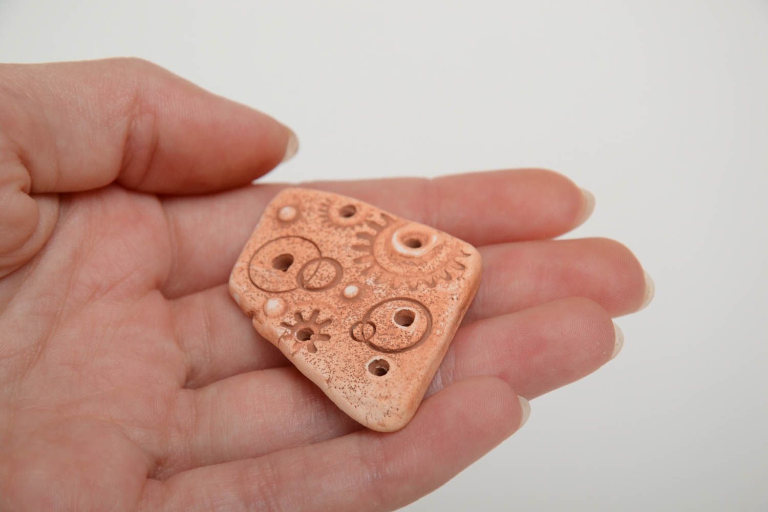 Beautiful homemade clay craft blank for DIY pendant making designer jewelry photo 5
