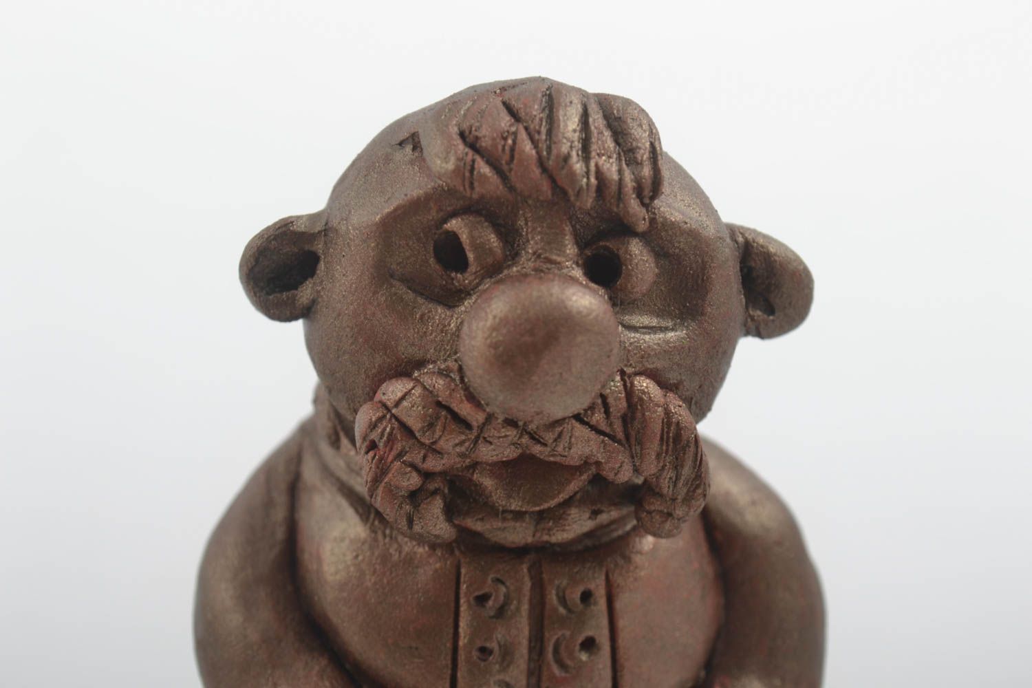 Figurina fatta a mano in ceramica divertente souvenir di terracotta originale foto 5