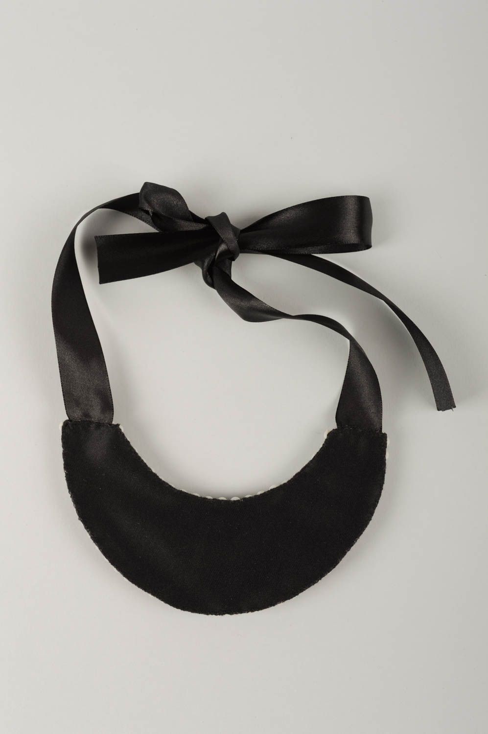Collier en perles de rocaille Bijou fait main noir-blanc avec camée Cadeau femme photo 5