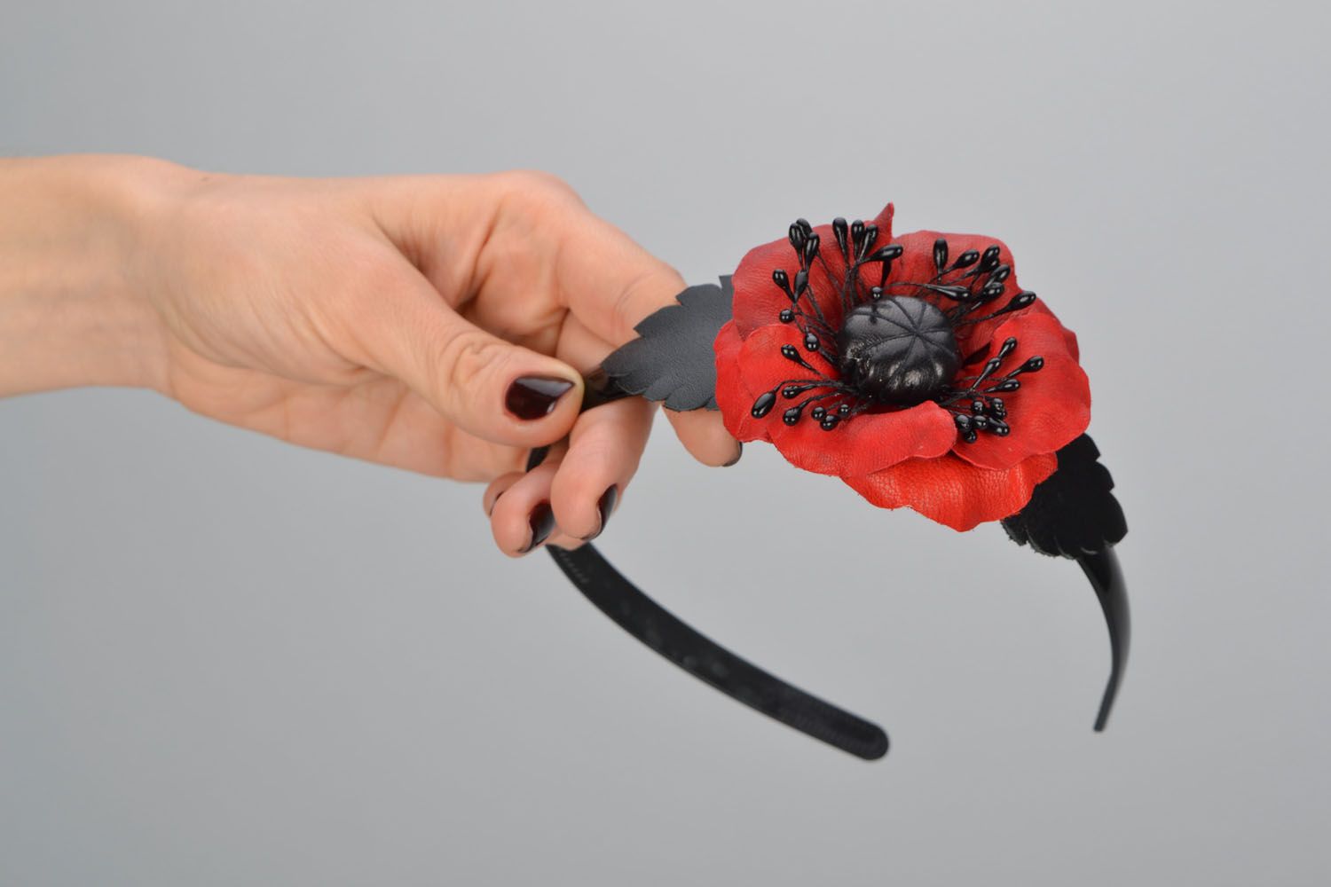 Design headband with poppies photo 2