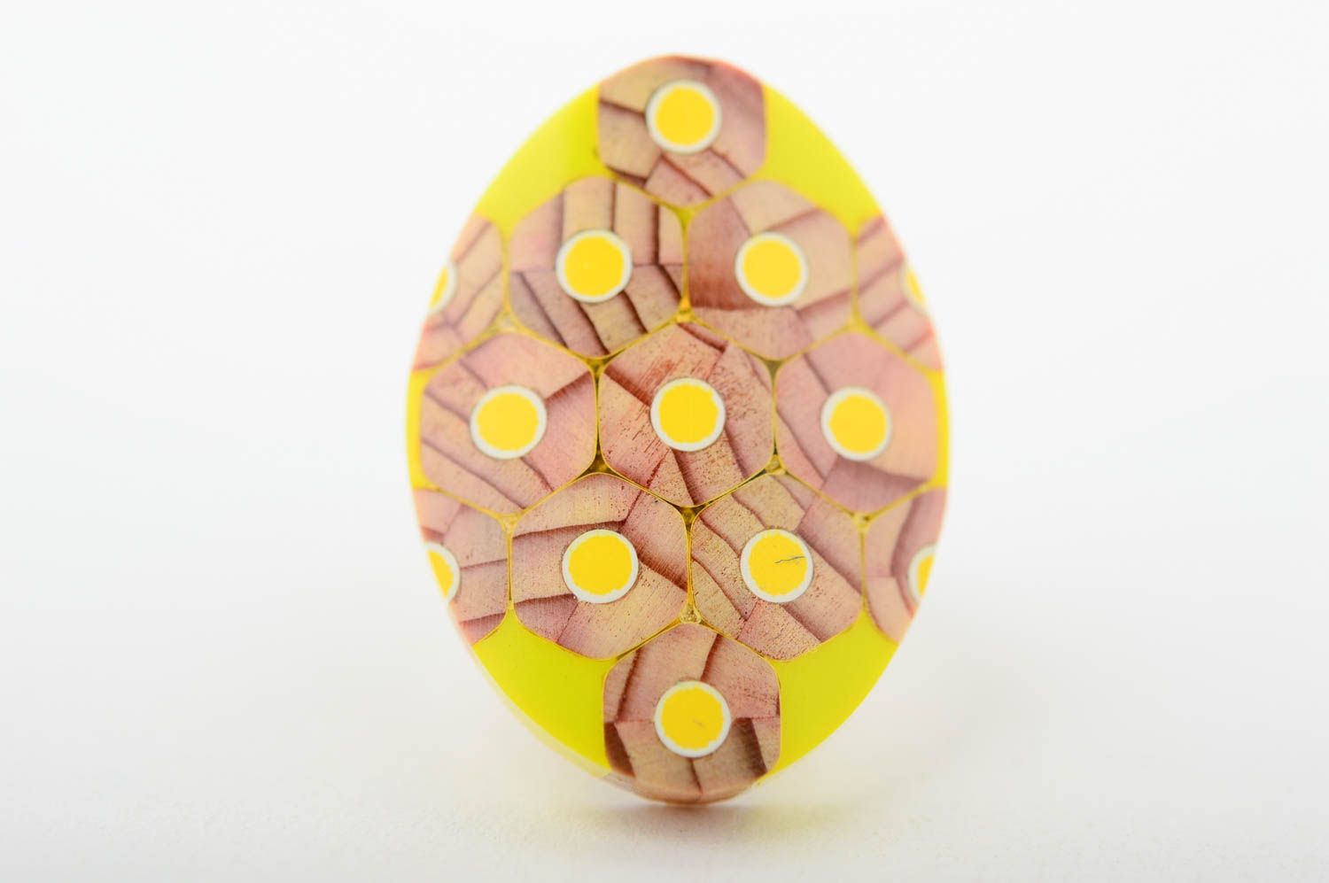 Украшение ручной работы желтое крупное кольцо из карандашей авторское кольцо фото 3