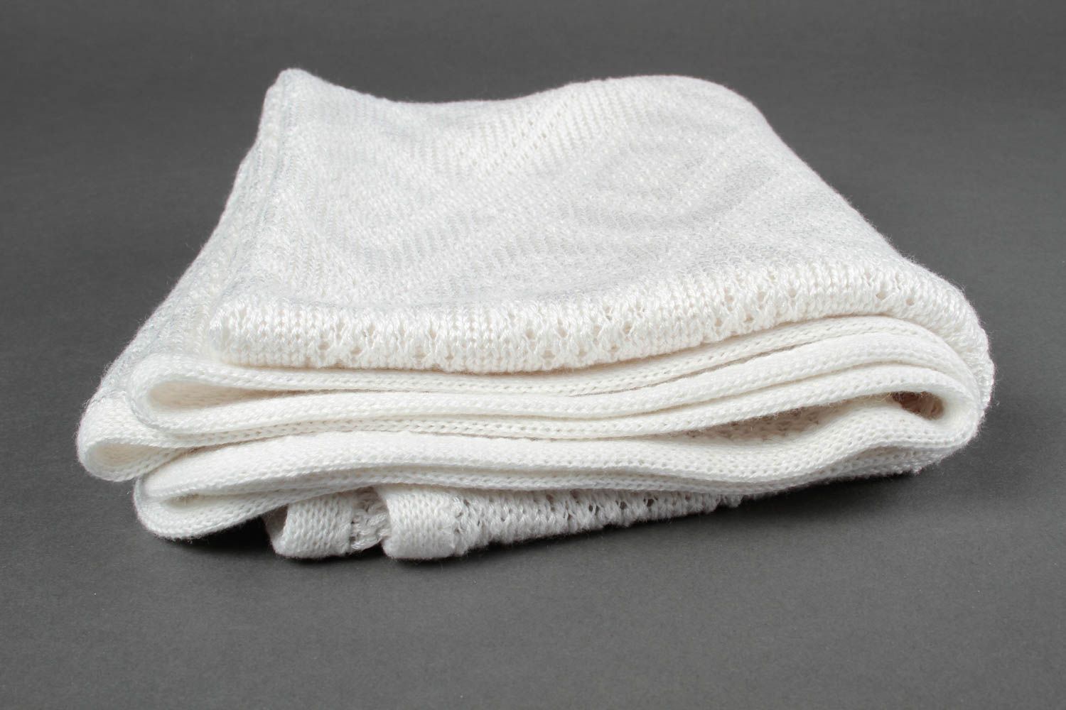 Одеяло ручной работы детское одеяло из пряжи вязаное одеяло белое красивое фото 2