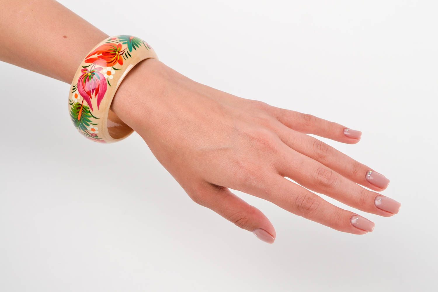Handmade Damen Armband Schmuck für Frauen Geschenk für Frauen beige oriignell foto 3