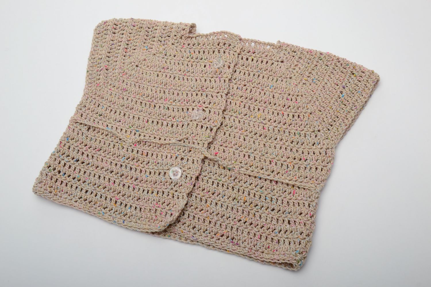 Beige crochet vest for child photo 2