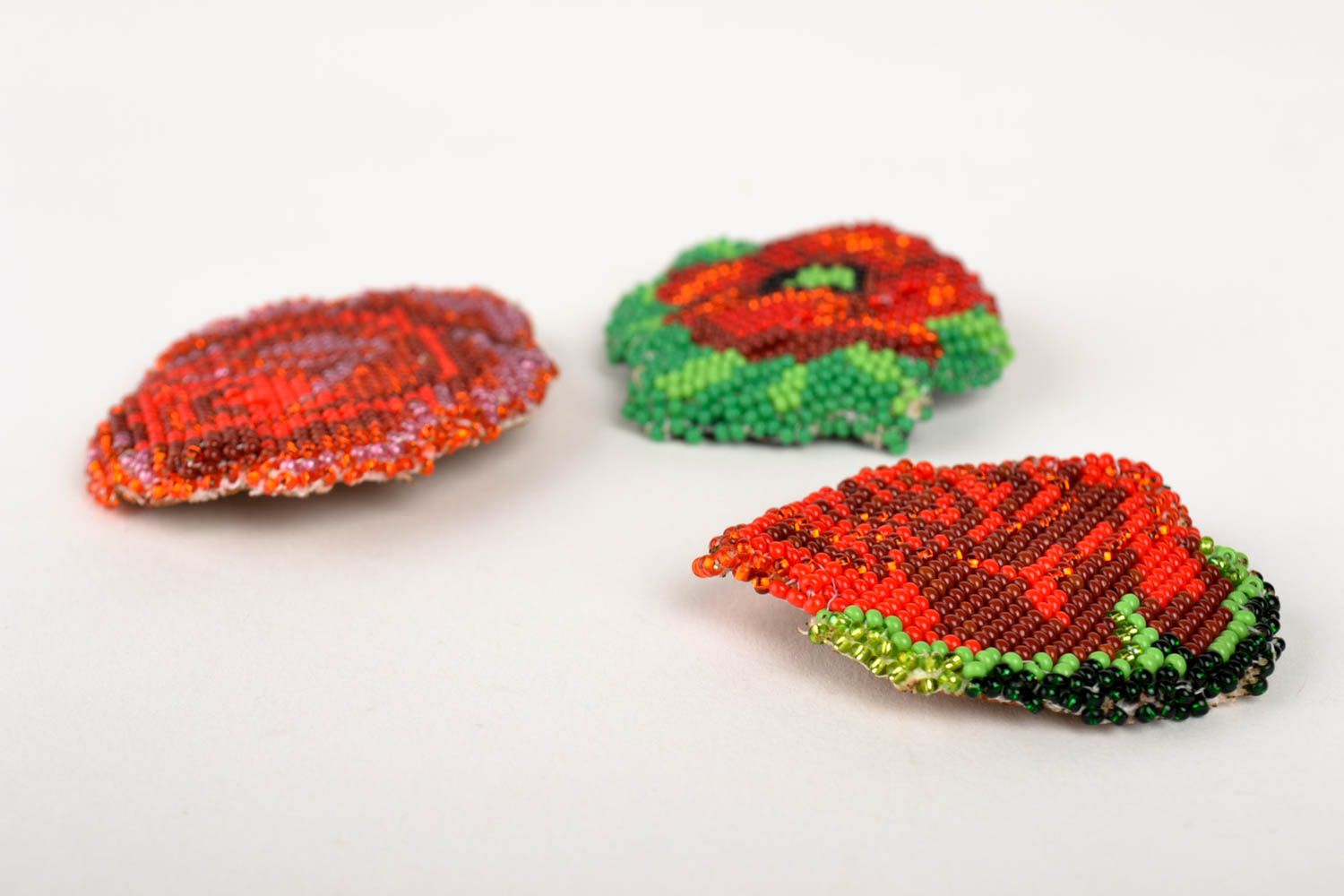 Handmade jewelry 3 flower brooches beaded jewelry brooches and pins gift for her photo 3