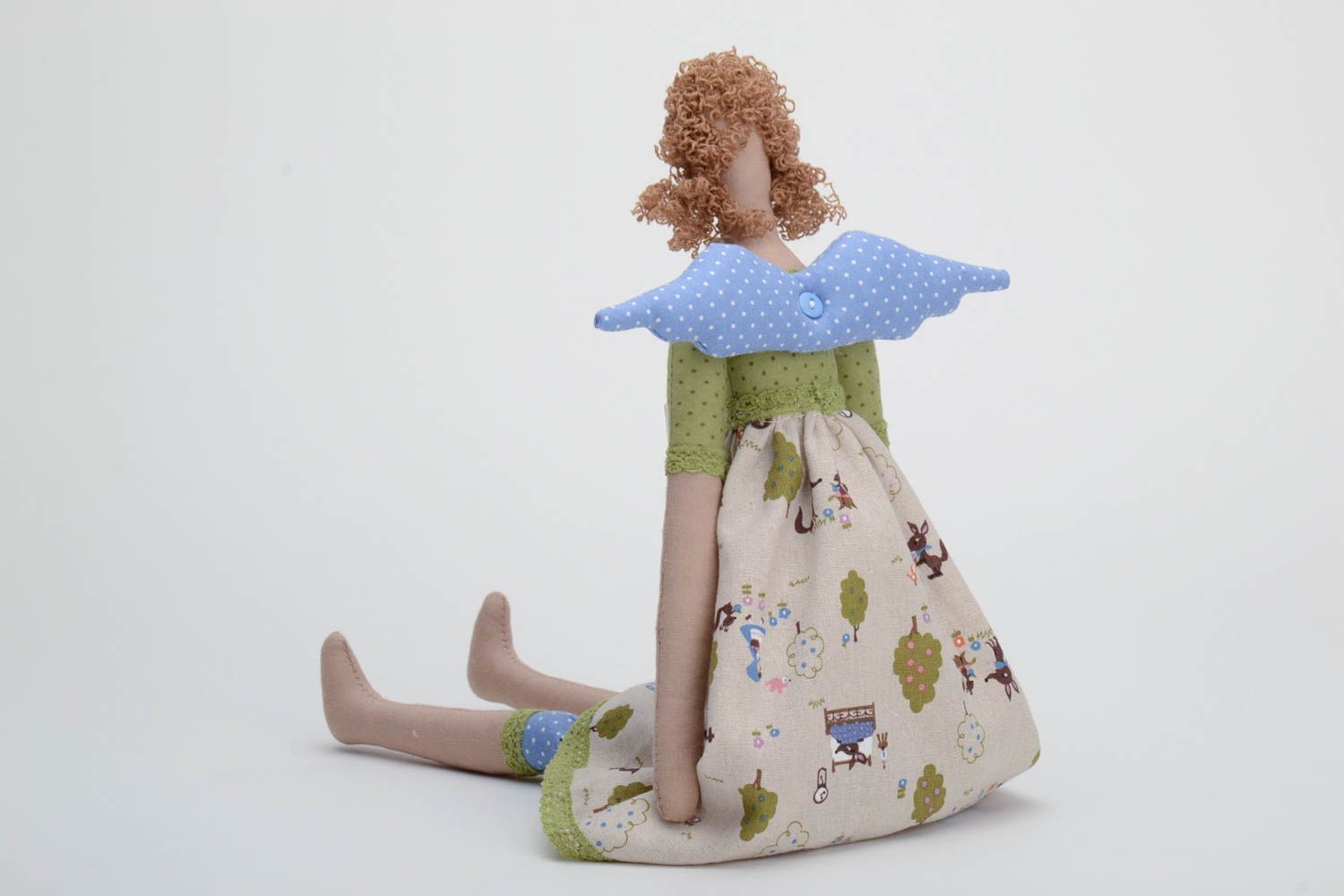 Авторская кукла ручной работы ангел в платье красивая необычная милая на подарок фото 4