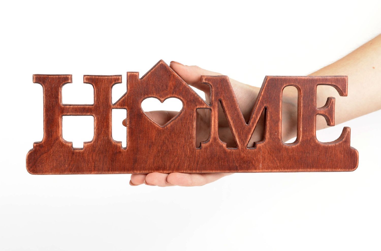 Handmade wooden lettering wall hanging HOME interior decorating cool rooms photo 4