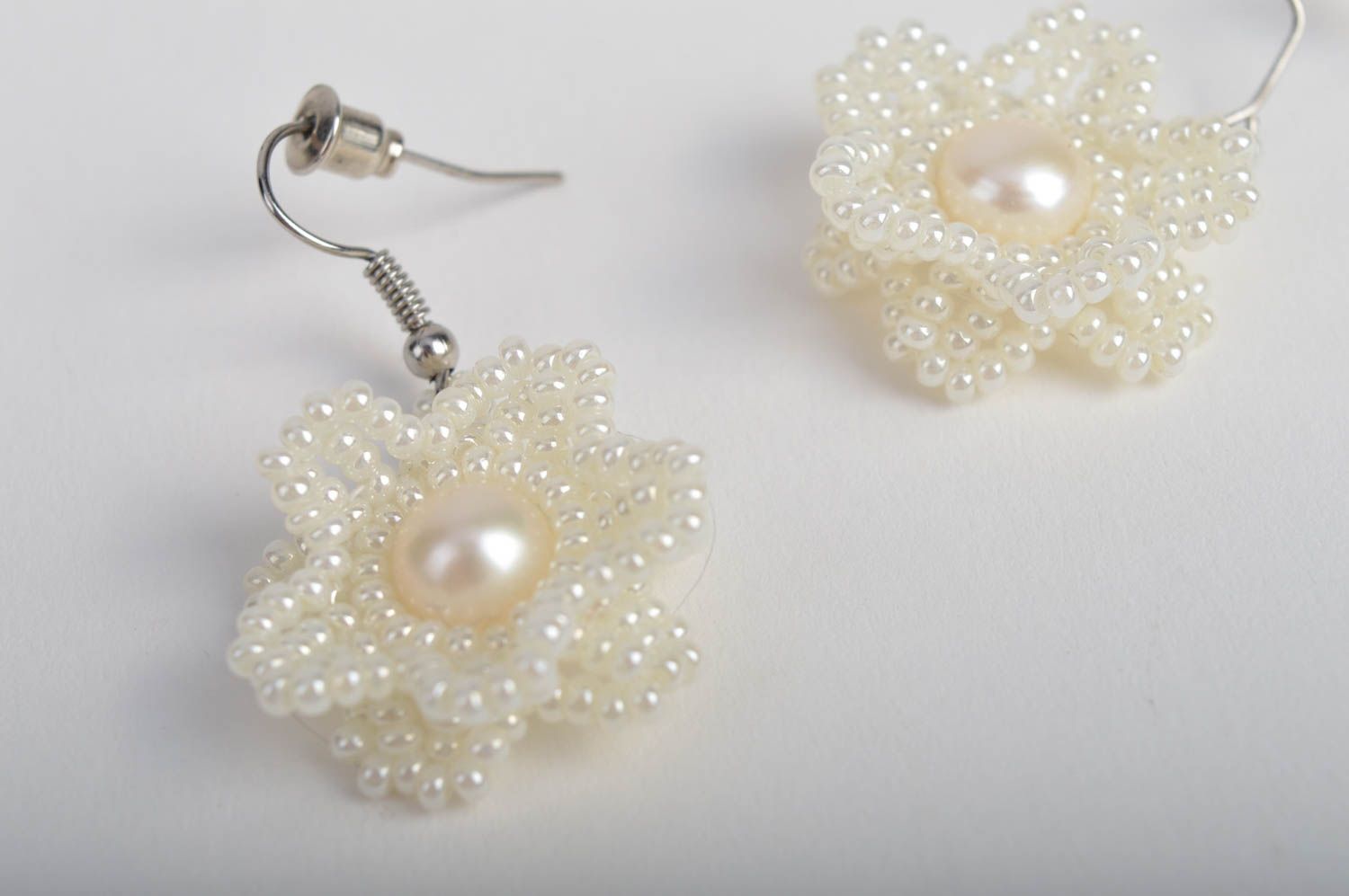 Wedding handmade earrings designer bijouterie seed beaded jewelry accessory photo 5