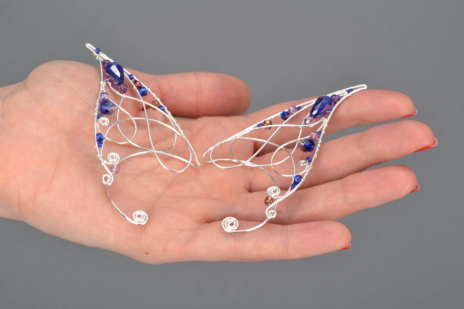 Handmade Ohr Cuffs mit Kristallen foto 2