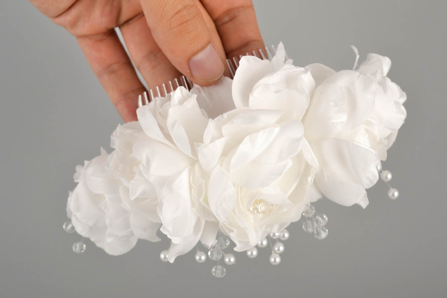 Украшение для волос ручной работы свадебный аксессуар белый свадебное украшение фото 5