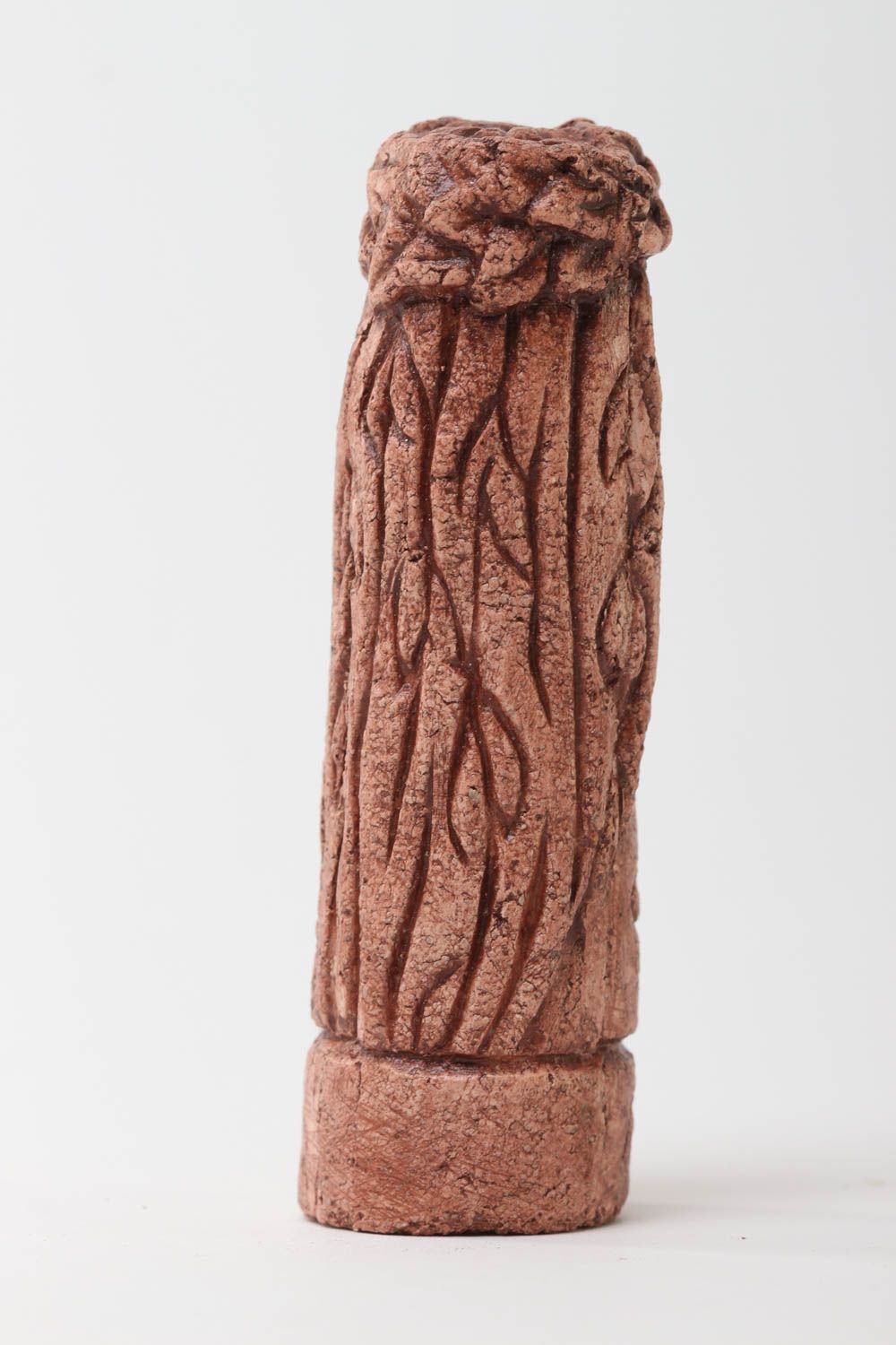 Handmade Amulett des Glücks Keramik Figur im Kranz Keramik Deko Figur aus Ton   foto 3