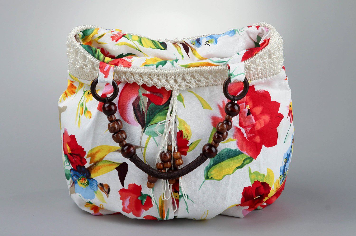 Woman's bag with floral picture photo 2