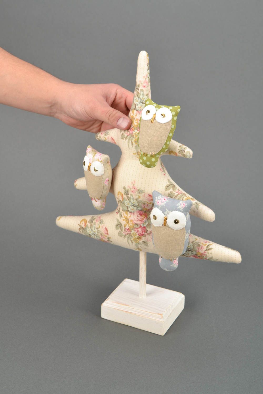 Soft toy with holder Fir Tree and Owls photo 2