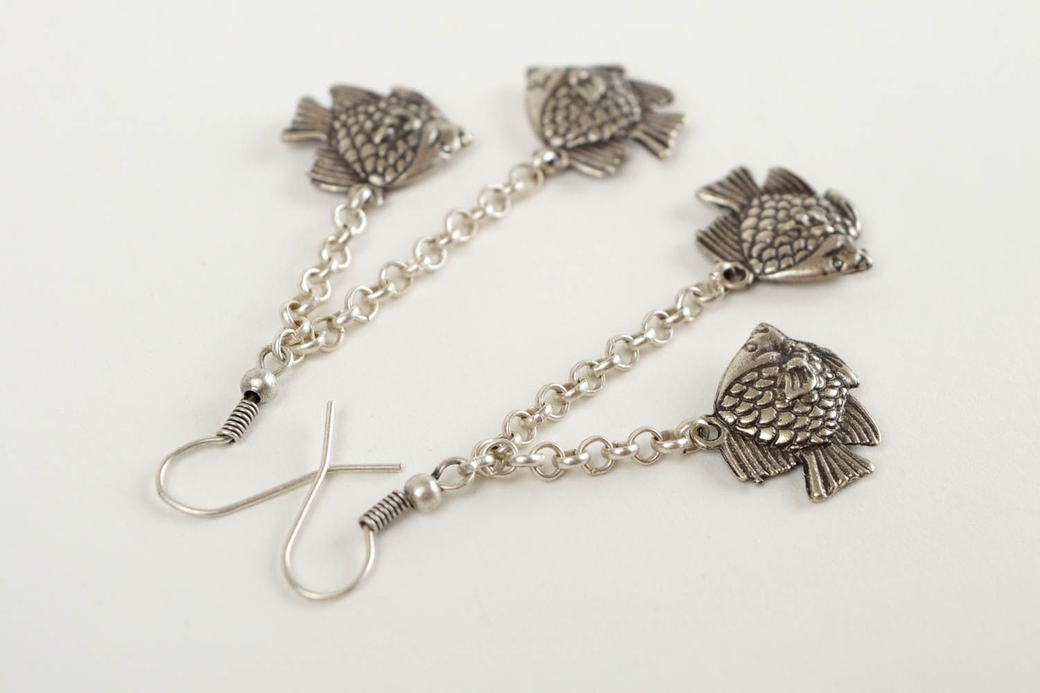 metal fish earrings fashion designer hand made accessories women gift  photo 5