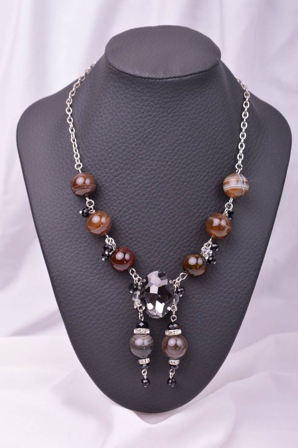 Handgefertigt Damen Collier Schmuck Halskette Accessoire für Frauen stilvoll foto 1