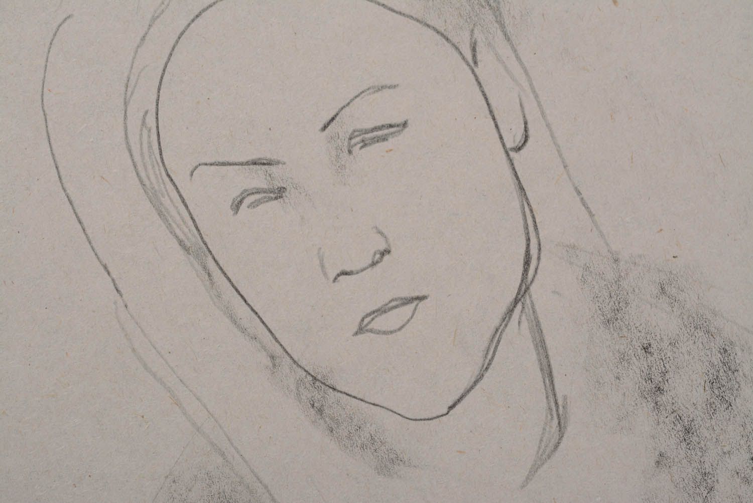 Portrait noir et blanc dessin d'une femme photo 2