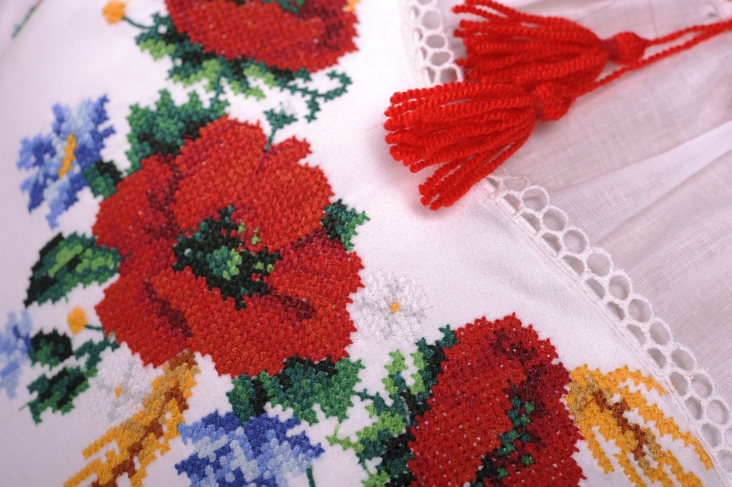 Robe corset blanche et rouge ethnique : chemise, corset et jupe  photo 5