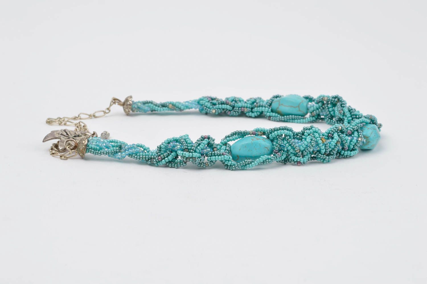 Handmade unusual blue necklace unusual designer necklace elegant jewelry photo 2