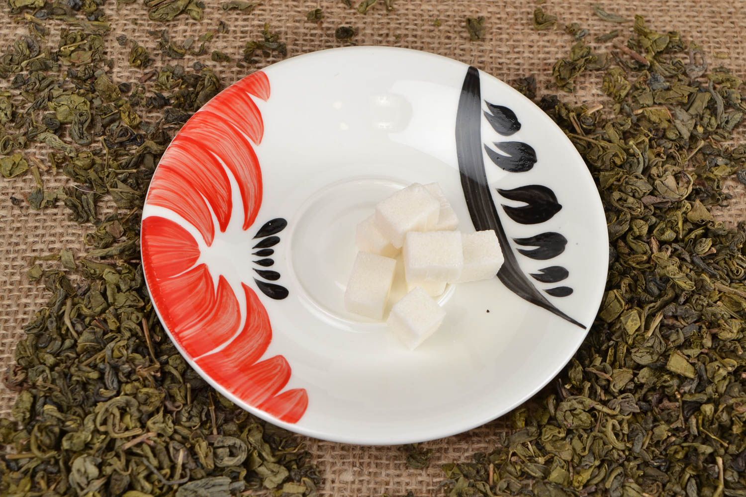 Porzellan Untertasse handmade Porzellan Geschirr bemalt schön Küchen Deko foto 1