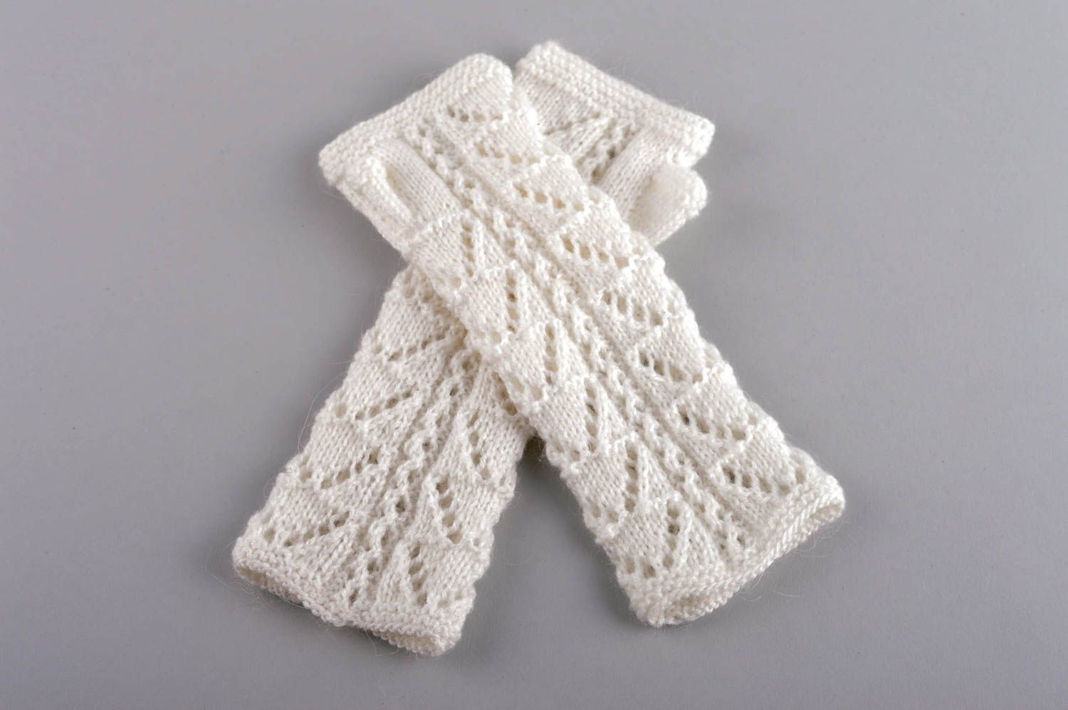 Handmade Stulpen gehäkelt Stulpen Handschuhe Winter Accessoires Damen Mode foto 3