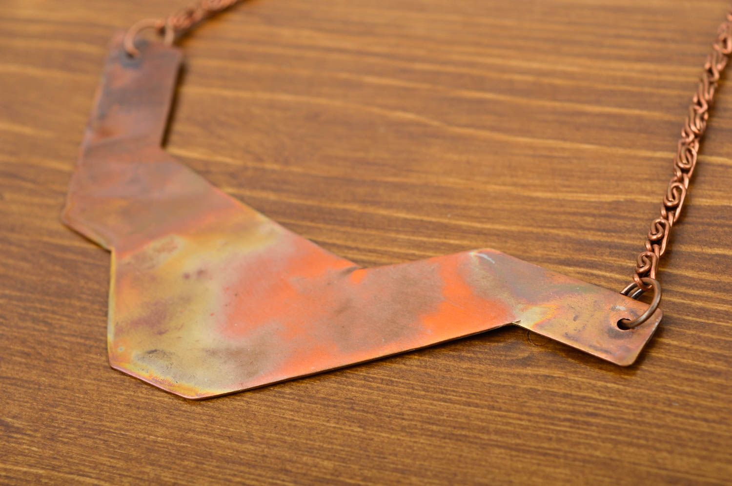 Handmade beautiful pendant designer copper pendant massive neck accessory photo 2