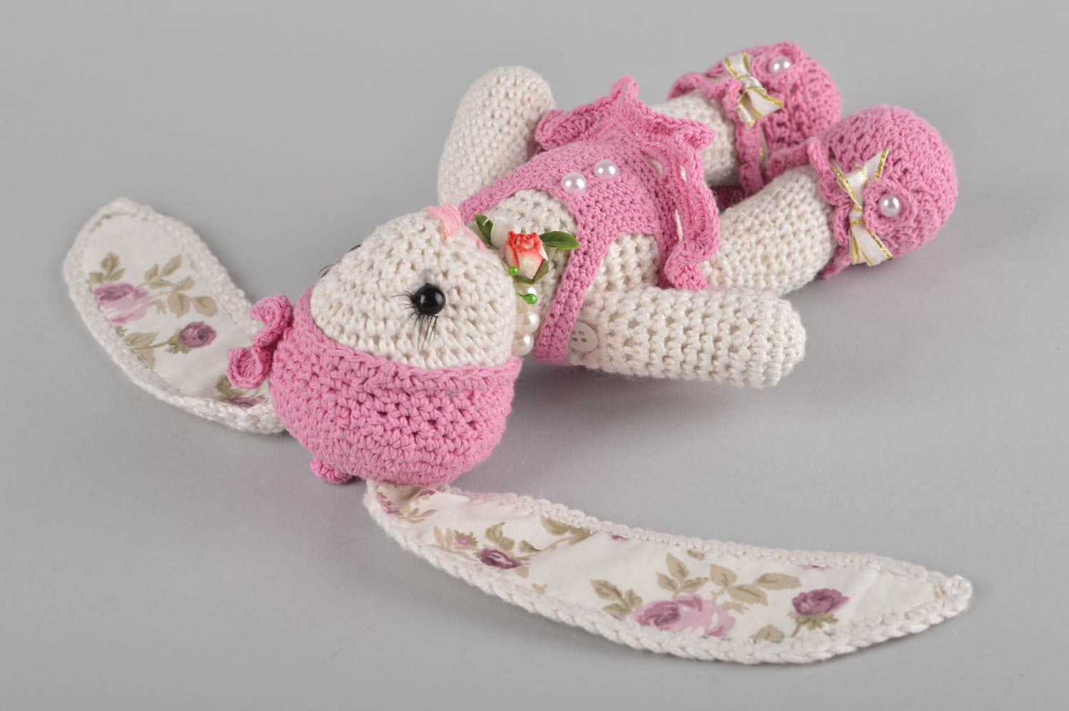 Stylish designer soft toy fashionable unusual accessories lovely handmade hare photo 1