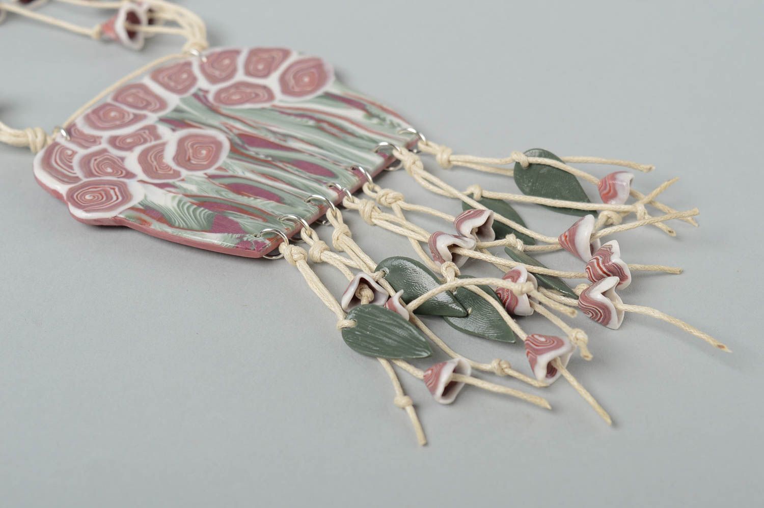 Flower pendant handmade jewelry polymer clay jewelry plastic jewelry for women photo 3