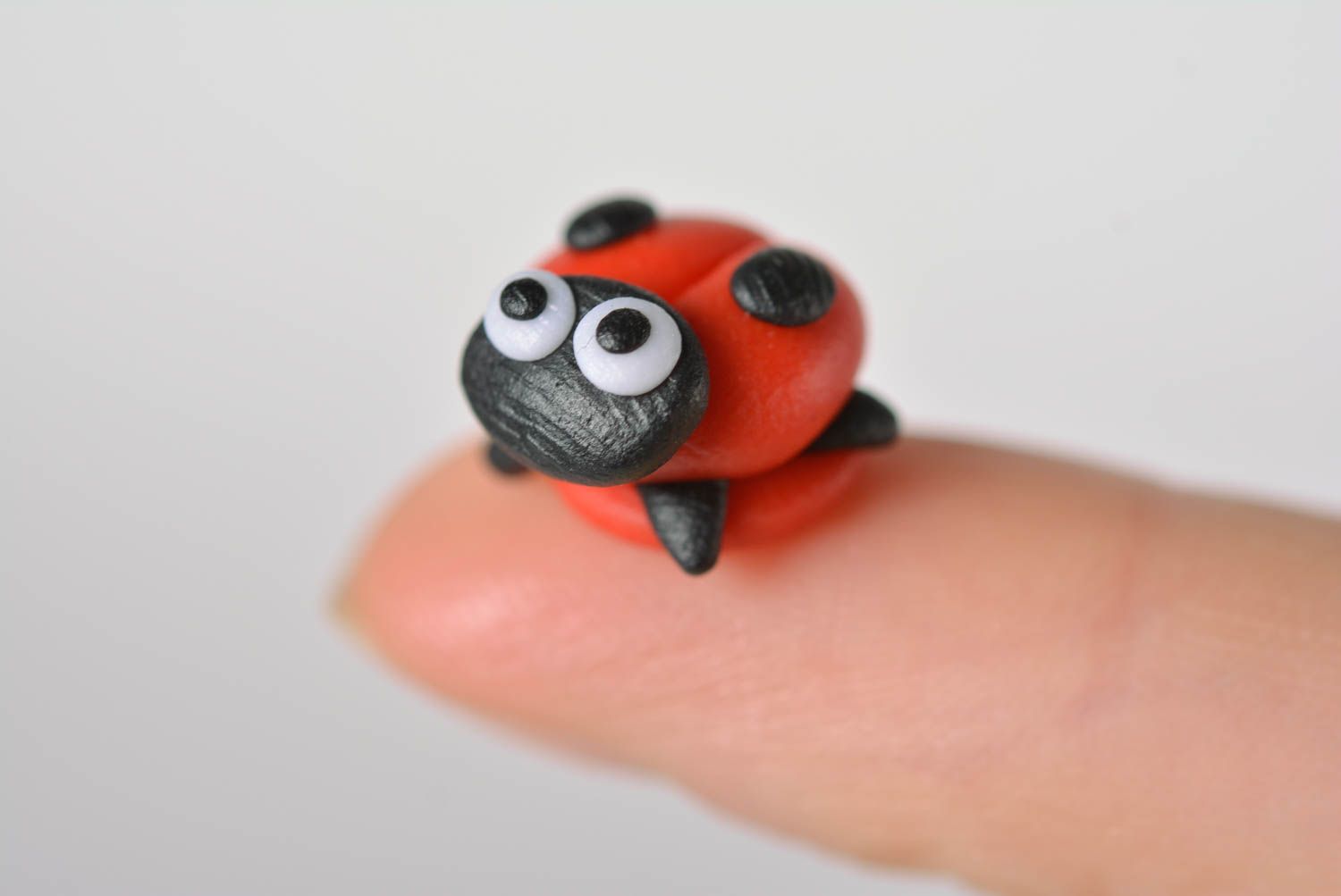 Handmade plastic figurine unique designer ladybug statuette stylish interior toy photo 4