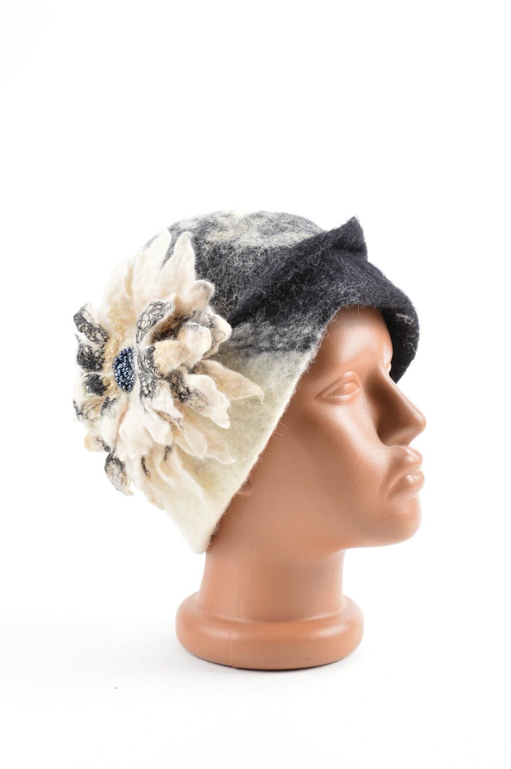 Головной убор ручной работы шляпа под пальто оригинальная женская шляпа фото 5