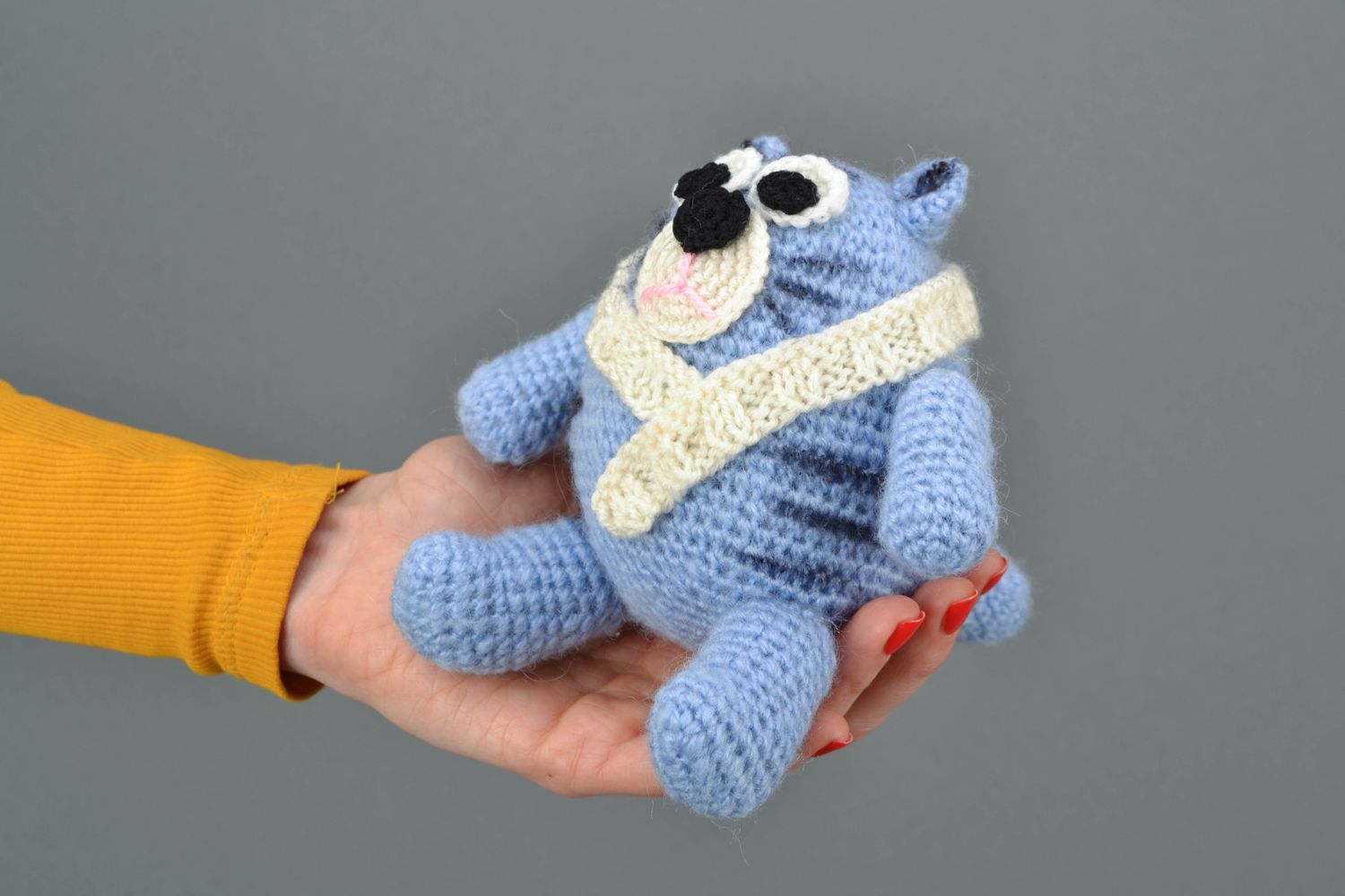 Soft crochet toy Small Blue Cat photo 2