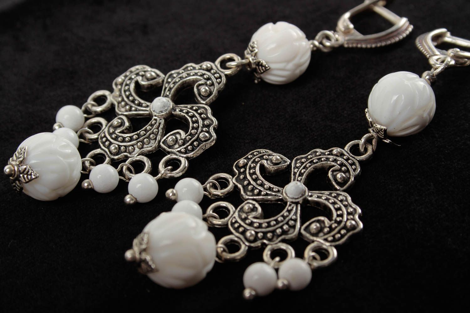 Handmade earrings with natural stone elegant evening earrings designer jewelry photo 4