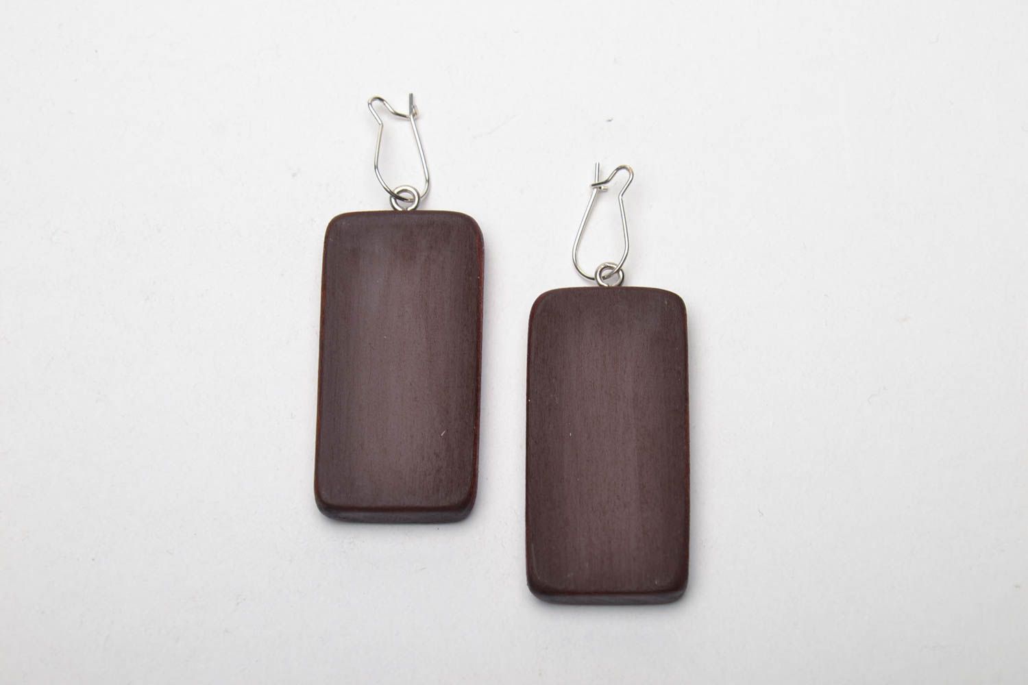 Wooden earrings with painting photo 4