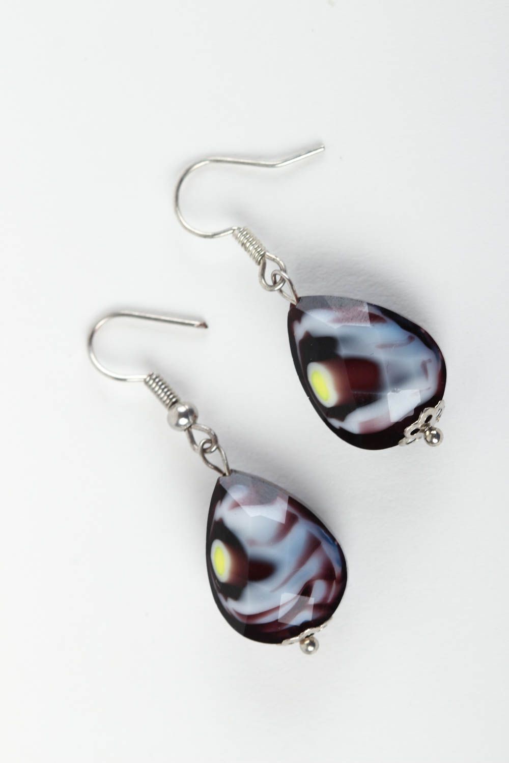 Unusual handmade glass earrings stylish earrings design fashion accessories photo 2
