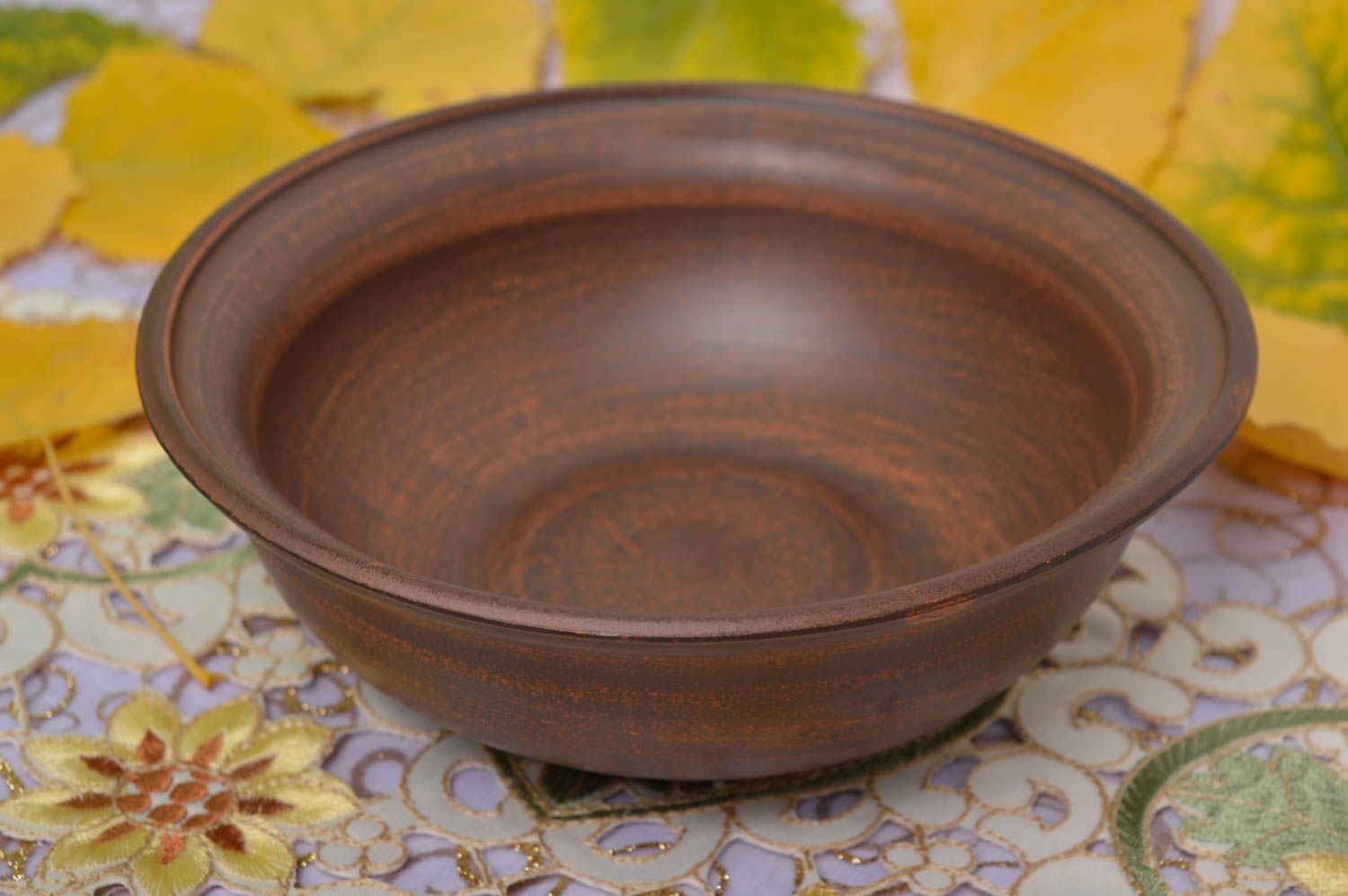Handmade pottery bowl soup bowl ceramic dinnerware serving bowl kitchen decor photo 1