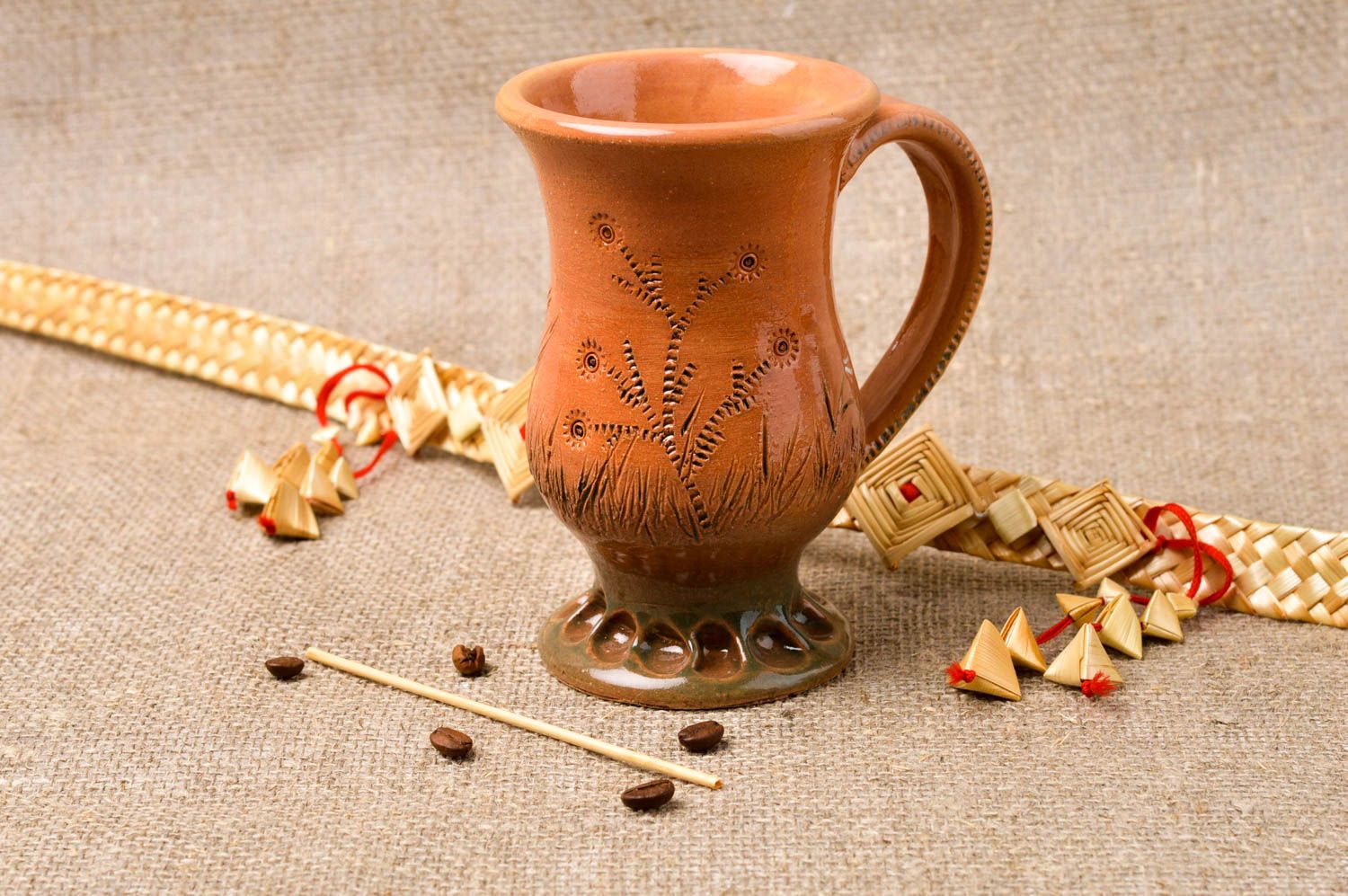 Tasse à thé céramique faite main Mug original à motifs 23 cl Cadeau pour amie photo 1