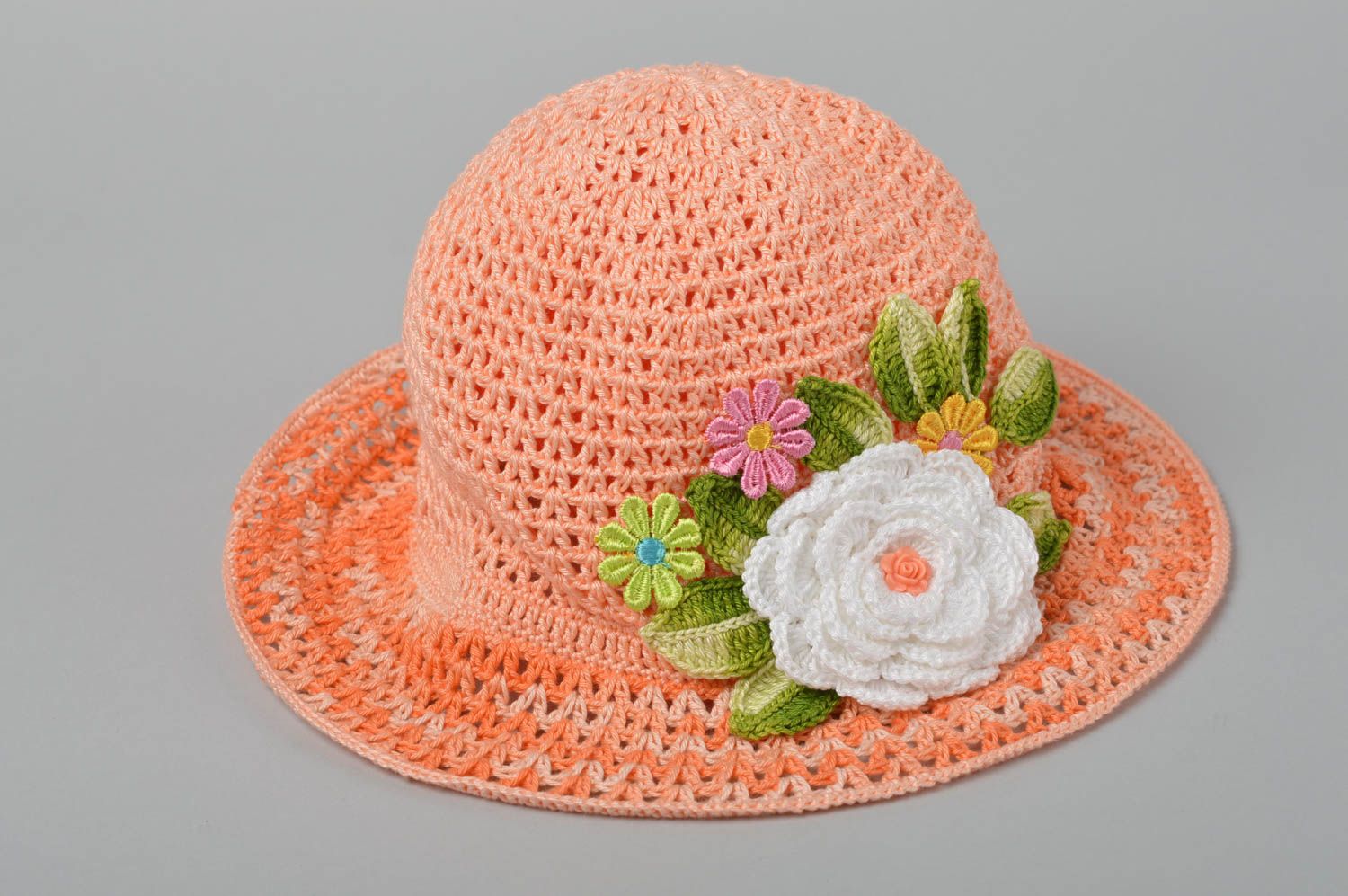 Headwear for girls crocheted children hat handmade designer hat for kids photo 2