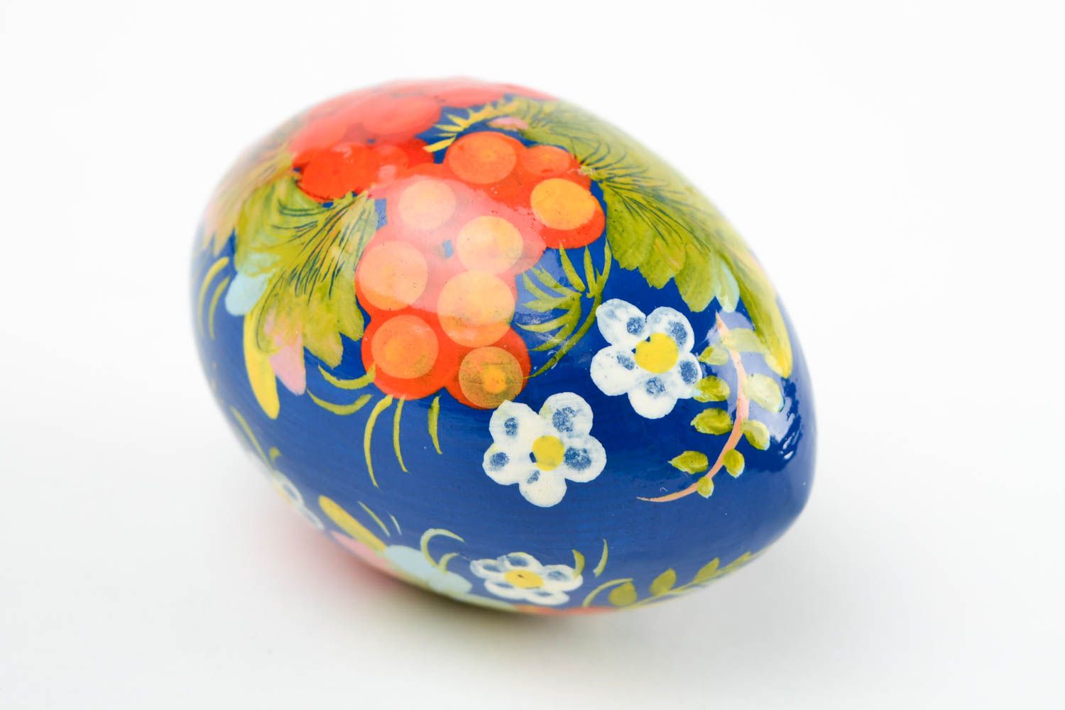 Huevo pintado artesanal de madera decoración para Pascua regalo original foto 5