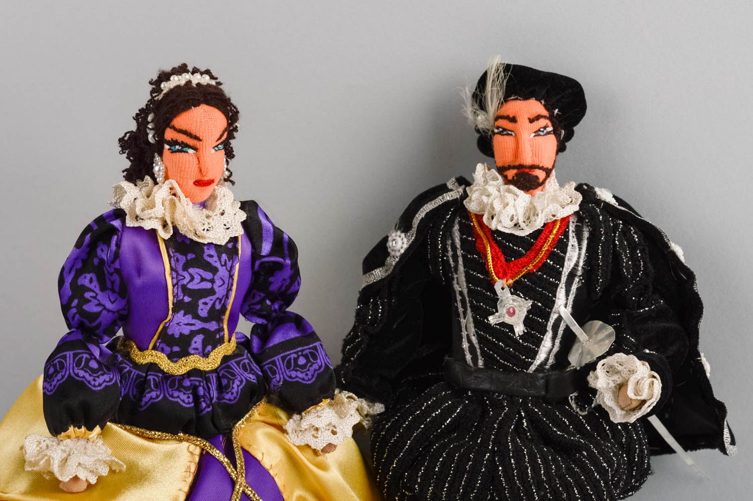 Коллекционные куклы мужчина и женщина в костюмах небольшие ручная работа фото 3