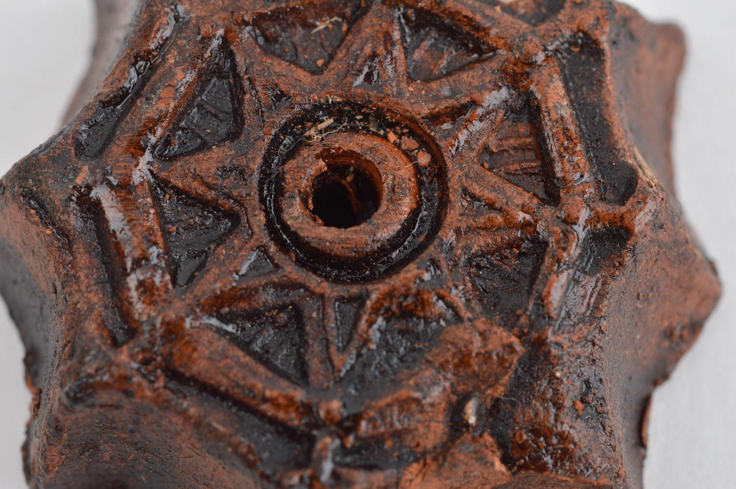 Pendentif céramique Bijou fait main fil d'araignée argile Accessoire original photo 1