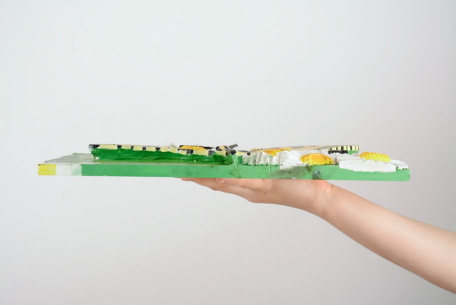 Ölgemälde Schmetterling in Kamillen foto 4