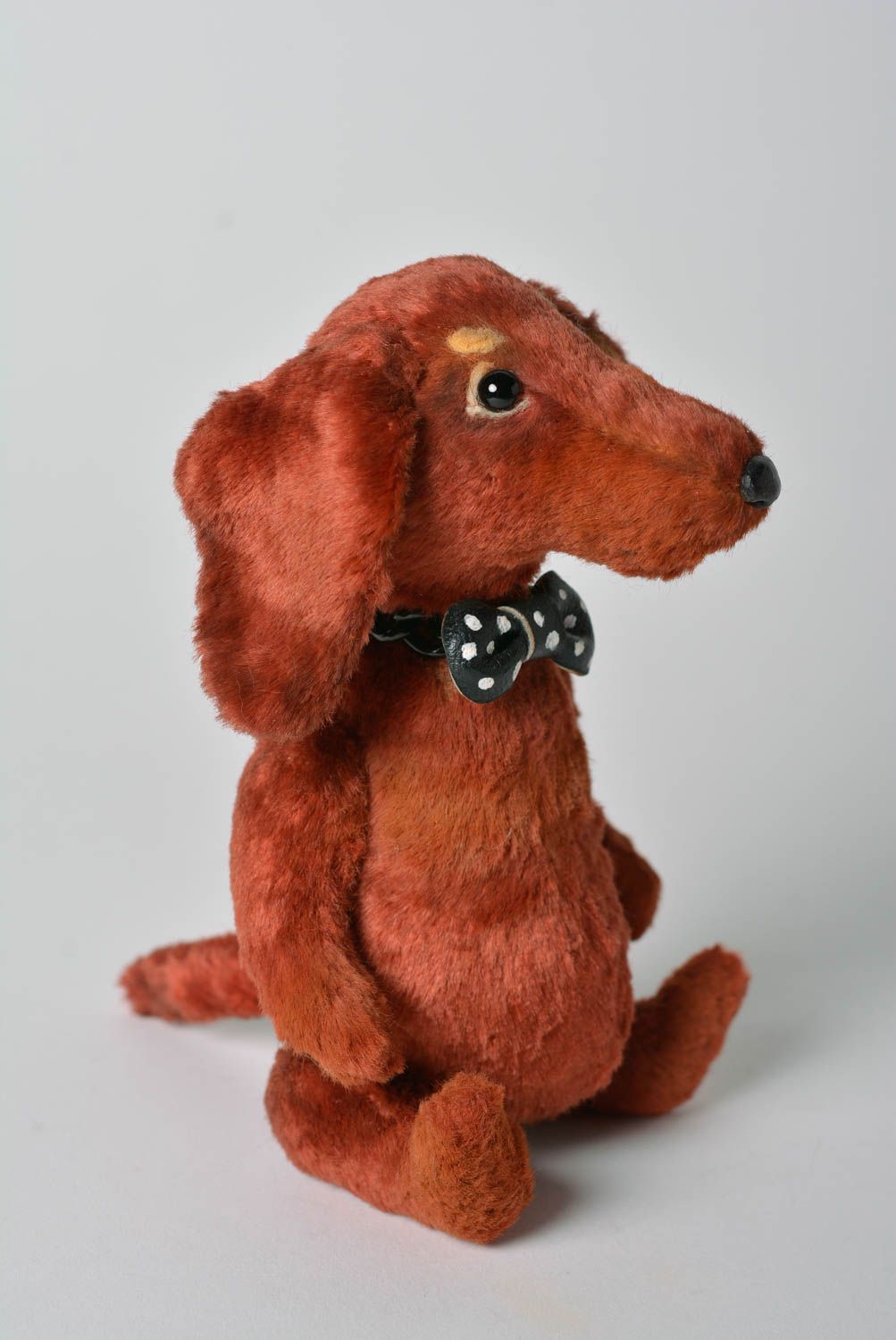 Peluche de animal hecho a mano juguete de tela regalo original Perro salchicha  foto 2