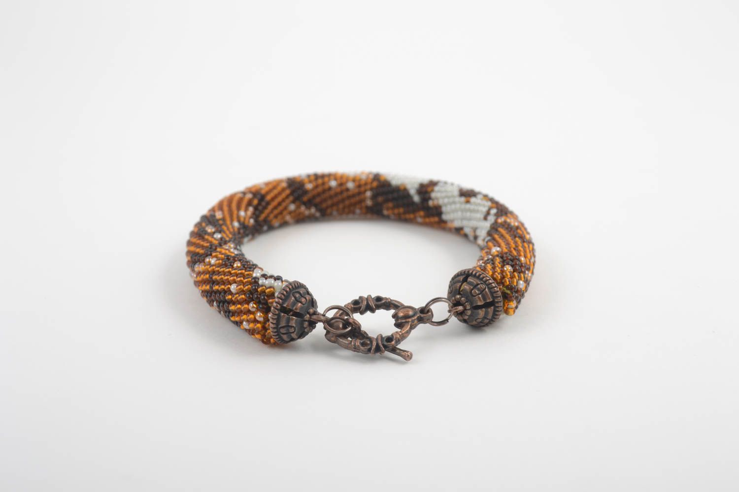 Handmade female wrist bracelet beaded cord bracelet elegant jewelry gift photo 2