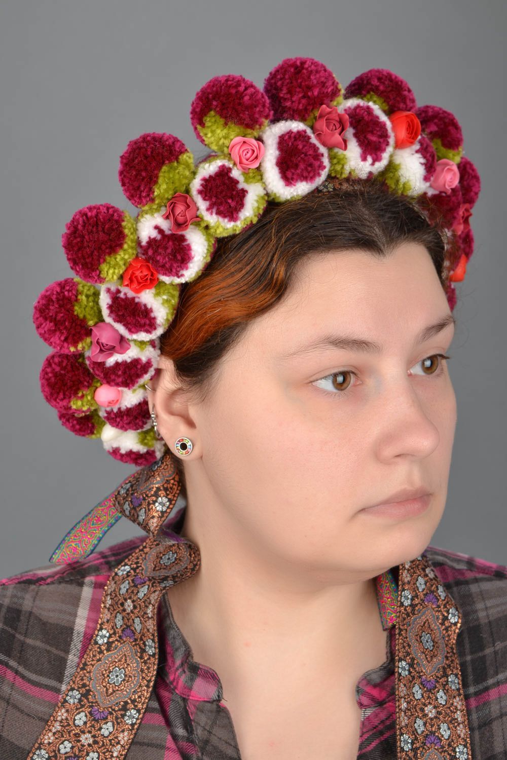 Couronne de fleurs pour cheveux Tchubatiy faite main photo 1
