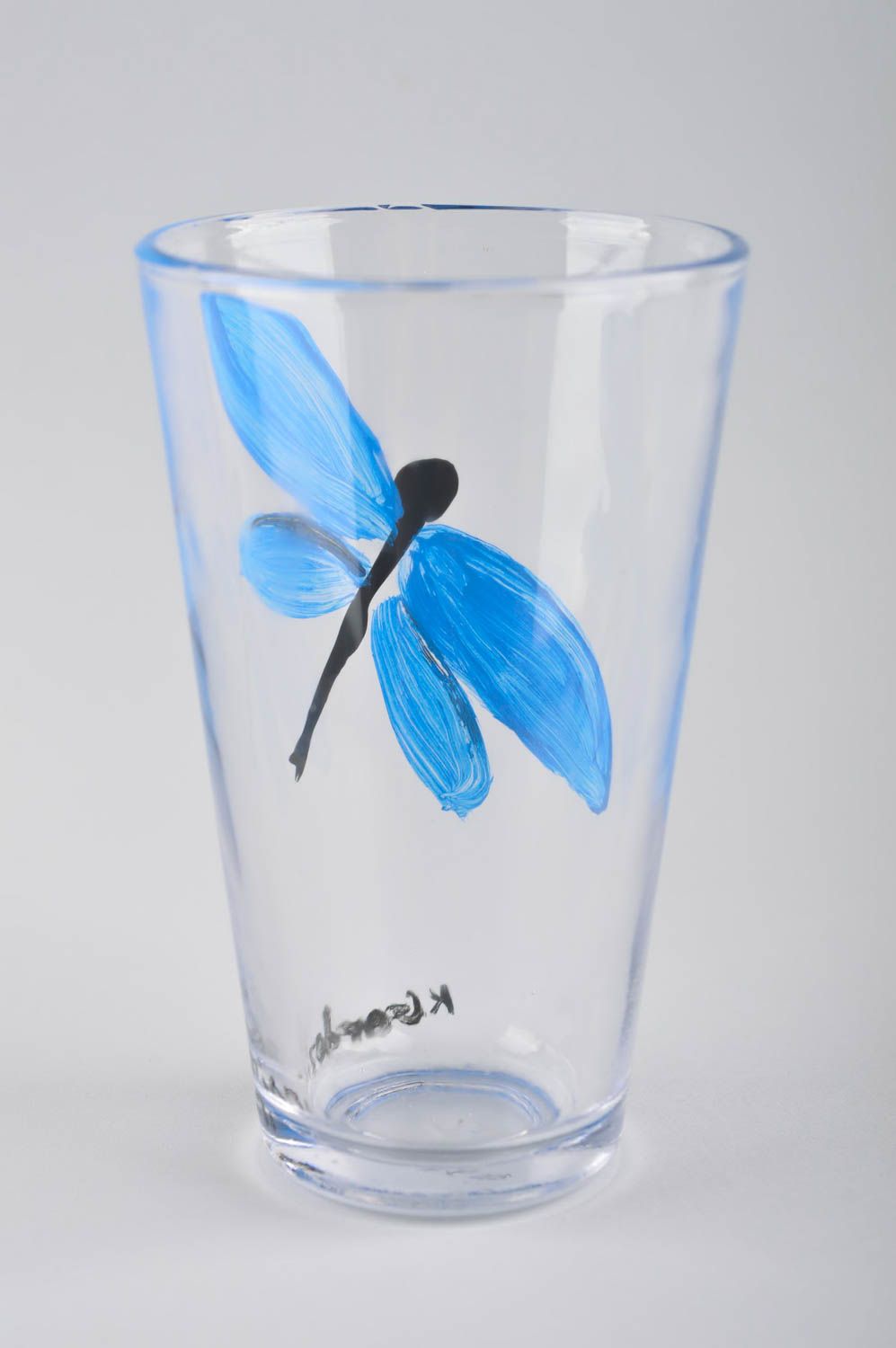 Vaso de cristal artesanal utensilio de cocina pintado elemento decorativo foto 3