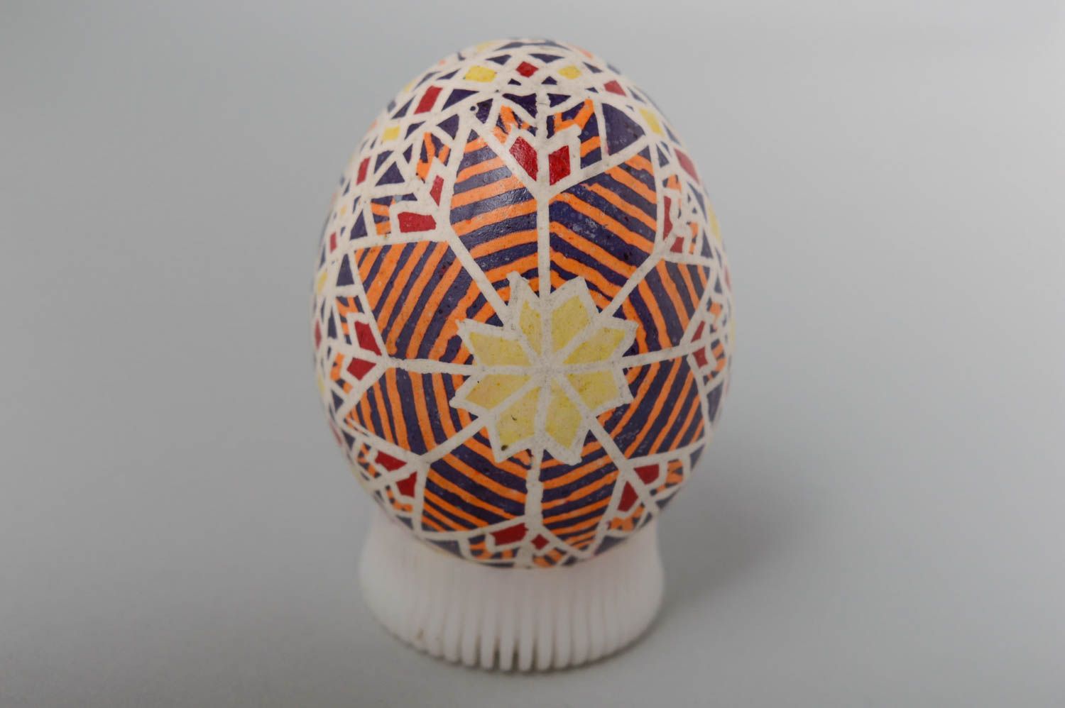 Handmade bemaltes Osterei Oster Schmuck Deko aus Naturmaterialien mit Ornament foto 3